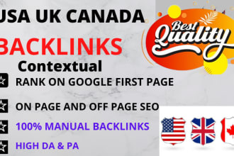 provide  30 USA UK canada backlinks on high da sites
