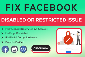 fix disabled issues of facebook business manager,ad account,domain,pixel error
