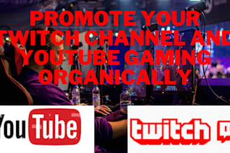 organically promote twitch channel community and youtube gaming channel growth