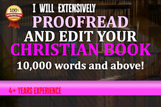 proofread, edit, and format your christian book manuscript