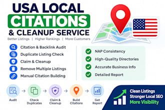 rank higher with high quality USA local citations and citation cleanup