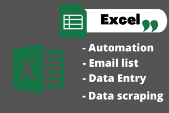 do excel data entry,data scraping, automation, email list