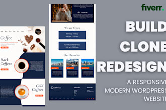 build, clone, or redesign a responsive modern wordpress website using elementor