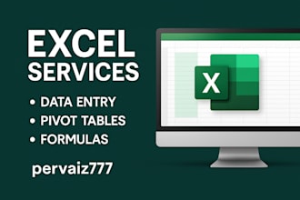 do data entry, pivot tables, formulas and excel automation