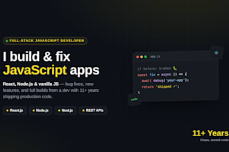 fix your javascript, react and node js bugs fast