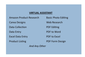 be your long term virtual assistant for web research, data entry