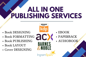 format and publish books for amazon KDP or kindle direct publishing