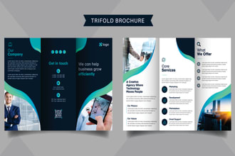 design leaflet, bifold, trifold brochure, company profile, pamphlet, portfolio
