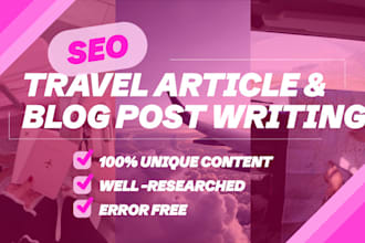 write high quality travel articles and blog posts