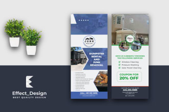 design lawn care, real estate, pressure washing, junk removal door hanger