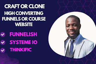 build or clone thrivecart thinkific, funnelish, systeme io sales funnel