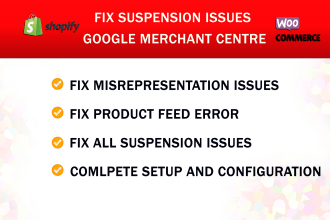 setup and fix google merchant center for shopping ads