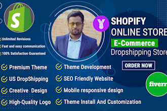 build shopify online store or dropshipping store, custom ecommerce website