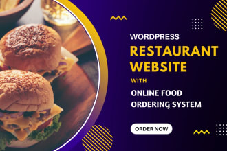design a restaurant website with an online food ordering system using wordpress