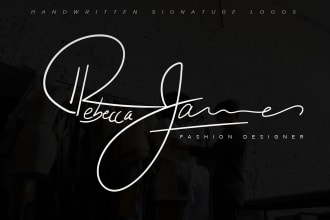 do a handwritten signature autograph script logo