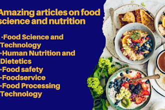 write articles on food sciences and nutrition