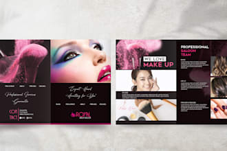 design beauty salon, hair or lash extension flyer and brochure