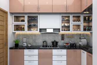 create kitchen interior design and 3d realistic rendering