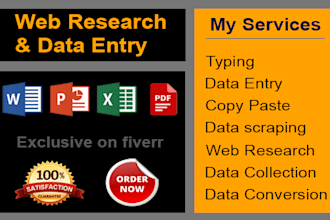 do web research linkedin data entry