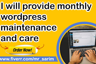 provide monthly wordpress maintenance and care