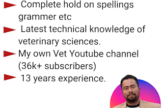 write or edit articles about pets cattle zoo etc spellings grammer everything