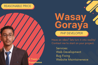 custom web development PHP, mysql, codeigniter, laravel