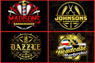 design outstanding barbershop and barber logo