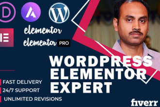be your elementor or elementor pro expert for professional website design