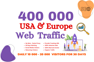 send organic web traffic from USA and europ