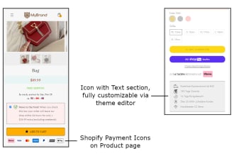 insert payment icons or trust badges in shopify, no app