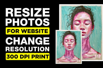 resize or upscale image to high resolution 300 dpi