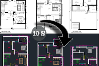 design or redraw 2d floor plans in autocad
