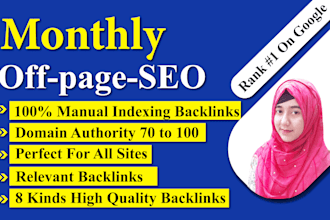 do monthly off page SEO service with white hat manual backlinks