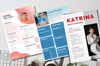 do professional modern resume design cv template or cover letter