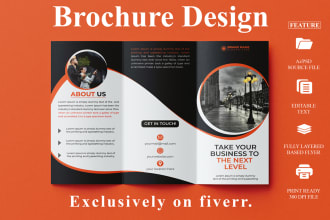 do modern trifold or bifold brochure design for your company