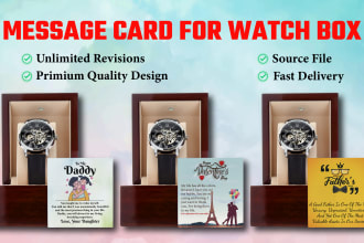 design message card for shine on watch box