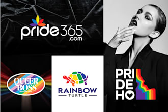 do premium modern , lgbtq, pride or rainbow logo design