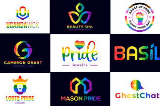create or redesign modern pride month and rainbow lgbtq or feminine logo