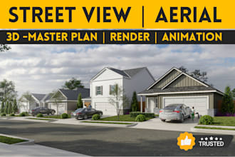 render streetscape for architectural developments