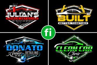 design repair auto detailing automotive and car wash logo