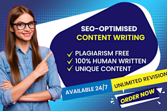 do SEO article writing, blog post writing or content writing