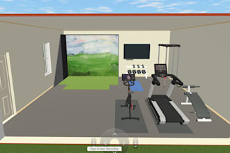create a photorealistic 3d interior rendering for your room