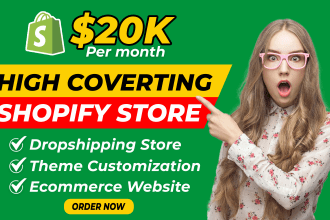 create shopify website, shopify dropshipping store, shopify theme customization