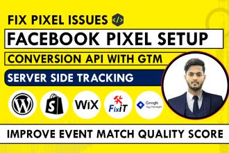 setup or fix facebook pixel conversion API and improve event match quality score