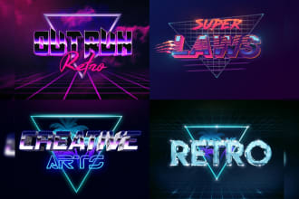 make digital 80s retro style text logo of synthwave effects
