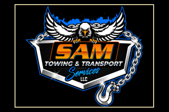 do auto trucking transport logistics and towing truck logo