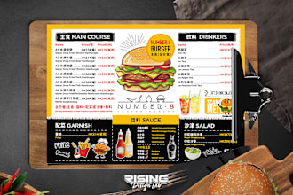 design chinese and english food menu, ads flyers or poster