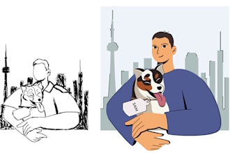 draw unique flat character illustrations for animation