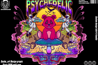 create psychedelic illustrations design