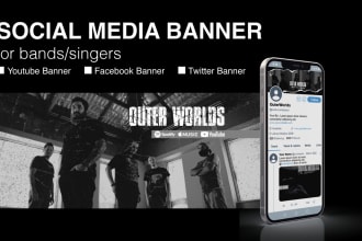 design your bands facebook, twitter or youtube banner